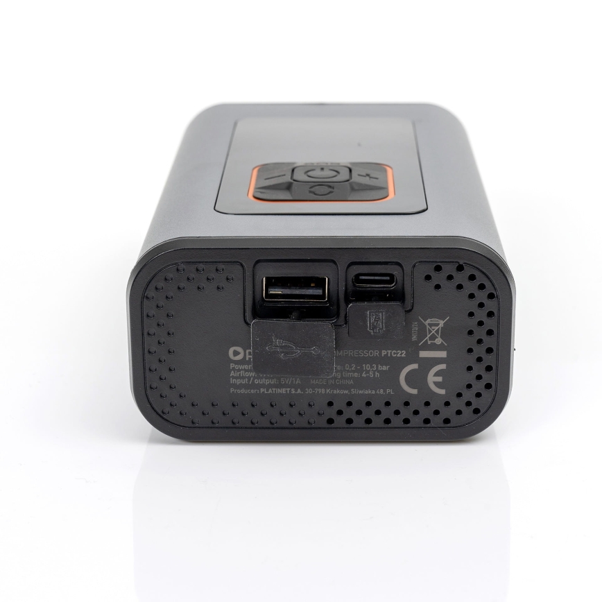 LED Cyfrowy kompresor kieszonkowy 3w1 4000 mAh 5W czarny