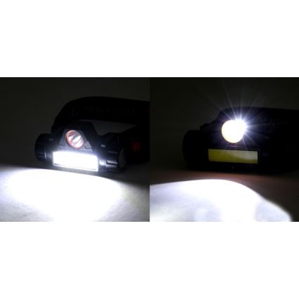 LED Czołówka akumulatorowa LED/1200mAh czarna/czerwona