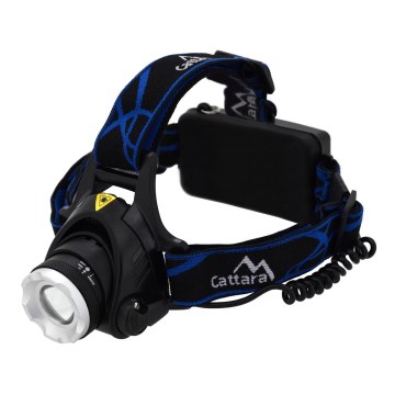 LED Czołówka akumulatorowa LED/6W/7,4V 2x2800 mAh IP44 czarna/niebieska