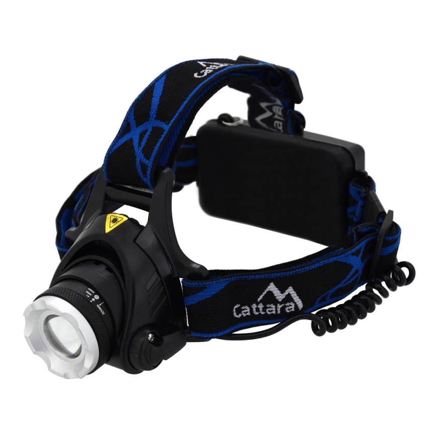 LED Czołówka akumulatorowa LED/6W/7,4V 5600 mAh IP44 czarna/niebieska