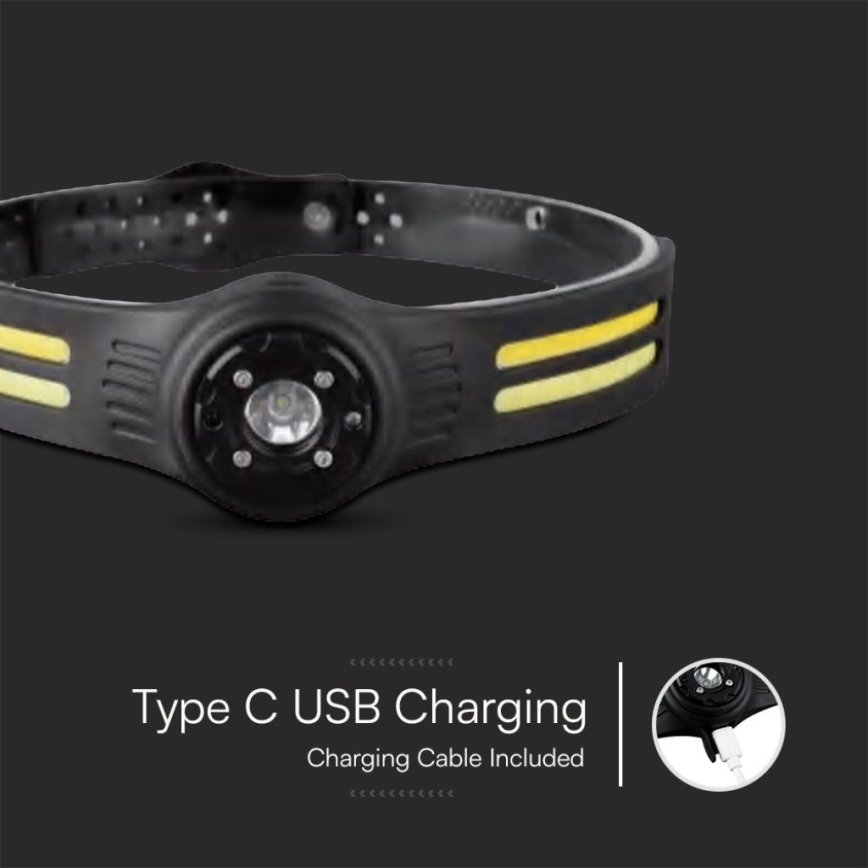 LED Czołówka akumulatorowa z czerwonym światłem USB LED/3W/5V IP43 470 lm 5 h 650 mAh