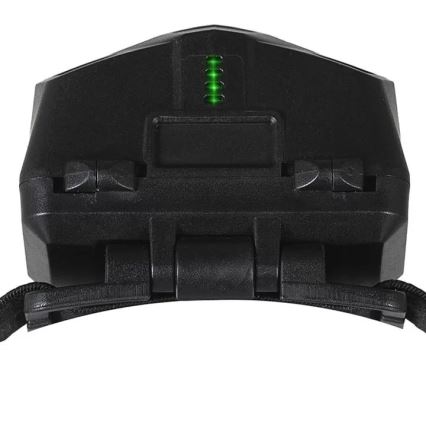 LED Ściemnialna akumulatorowa czołówka z czujnikiem i czerwone światło 2xLED/5W/5V/3xAAA IP65 500 błyszcz. 1200 mAh