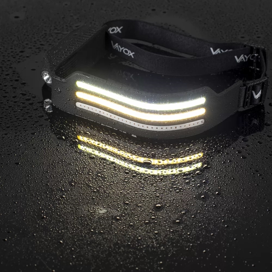 LED Ściemnialna akumulatorowa czołówka z czujnikiem i czerwone światło 4xLED/5V IP44 300 błyszcz. 1200 mAh