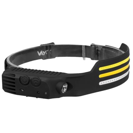 LED Ściemnialna akumulatorowa czołówka z czujnikiem i czerwone światło 4xLED/5V IP44 300 błyszcz. 1200 mAh