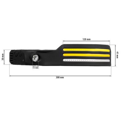 LED Ściemnialna akumulatorowa czołówka z czujnikiem i czerwone światło 4xLED/5V IP44 300 błyszcz. 1200 mAh