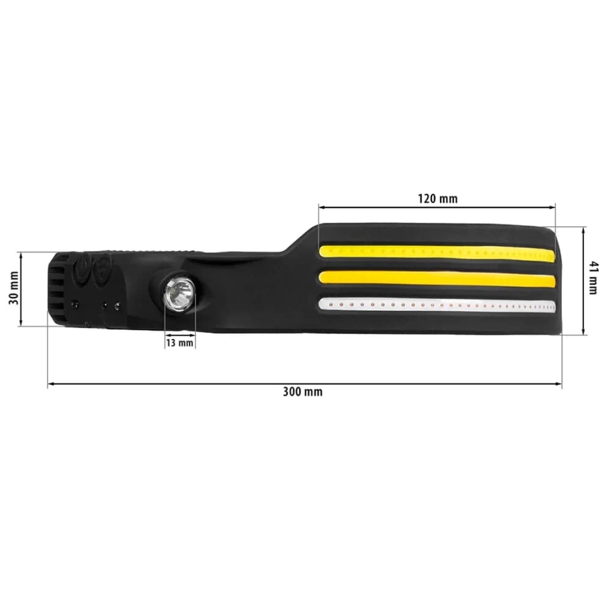 LED Ściemnialna akumulatorowa czołówka z czujnikiem i czerwone światło 4xLED/5V IP44 300 błyszcz. 1200 mAh