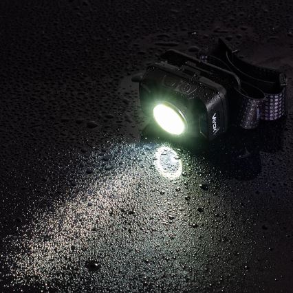 LED Ściemnialna akumulatorowa czołówka z czujnikiem i czerwone światło LED/15W/5V IP66 430 błyszcz. 1800 mAh