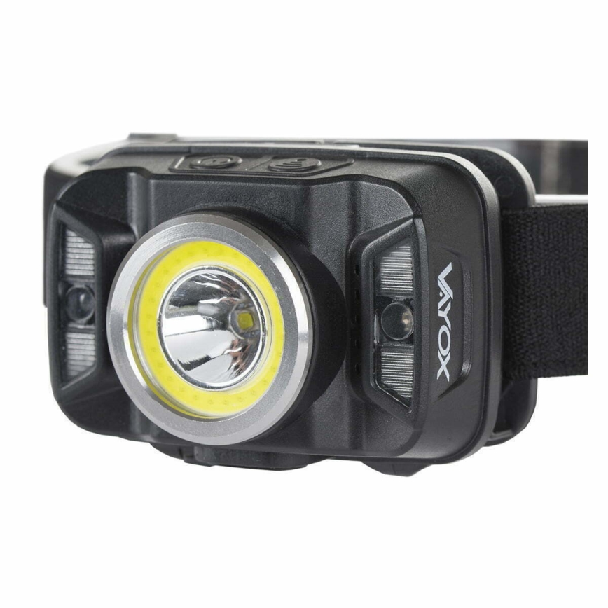 LED Ściemnialna akumulatorowa czołówka z czujnikiem i czerwone światło LED/15W/5V IP66 430 błyszcz. 1800 mAh