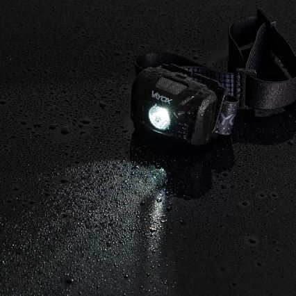 LED Ściemnialna akumulatorowa czołówka z czujnikiem i czerwone światło LED/3W/5V IP66 100 błyszcz. 1200 mAh