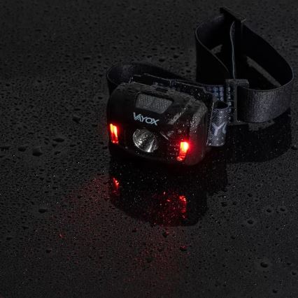 LED Ściemnialna akumulatorowa czołówka z czujnikiem i czerwone światło LED/3W/5V IP66 100 błyszcz. 1200 mAh
