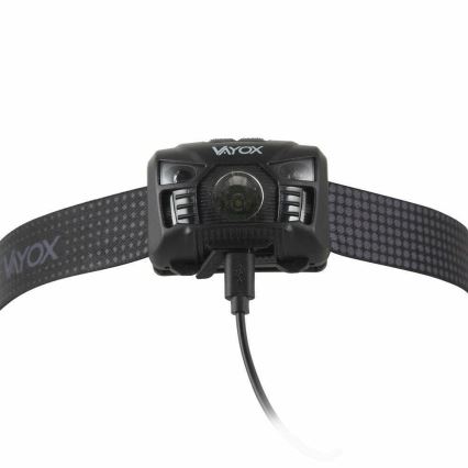 LED Ściemnialna akumulatorowa czołówka z czujnikiem i czerwone światło LED/3W/5V IP66 100 błyszcz. 1200 mAh
