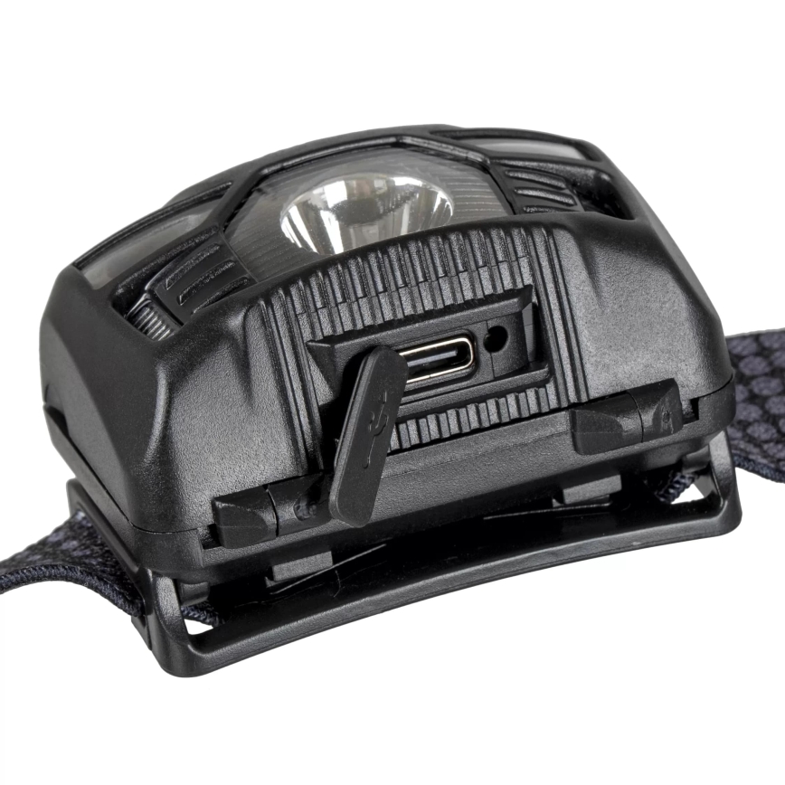 LED Ściemnialna akumulatorowa czołówka z czujnikiem i czerwone światło LED/3W/5V IP66 100 błyszcz. 1200 mAh