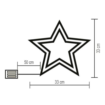 LED Dekorace na okno LED/3×AA kolorowa