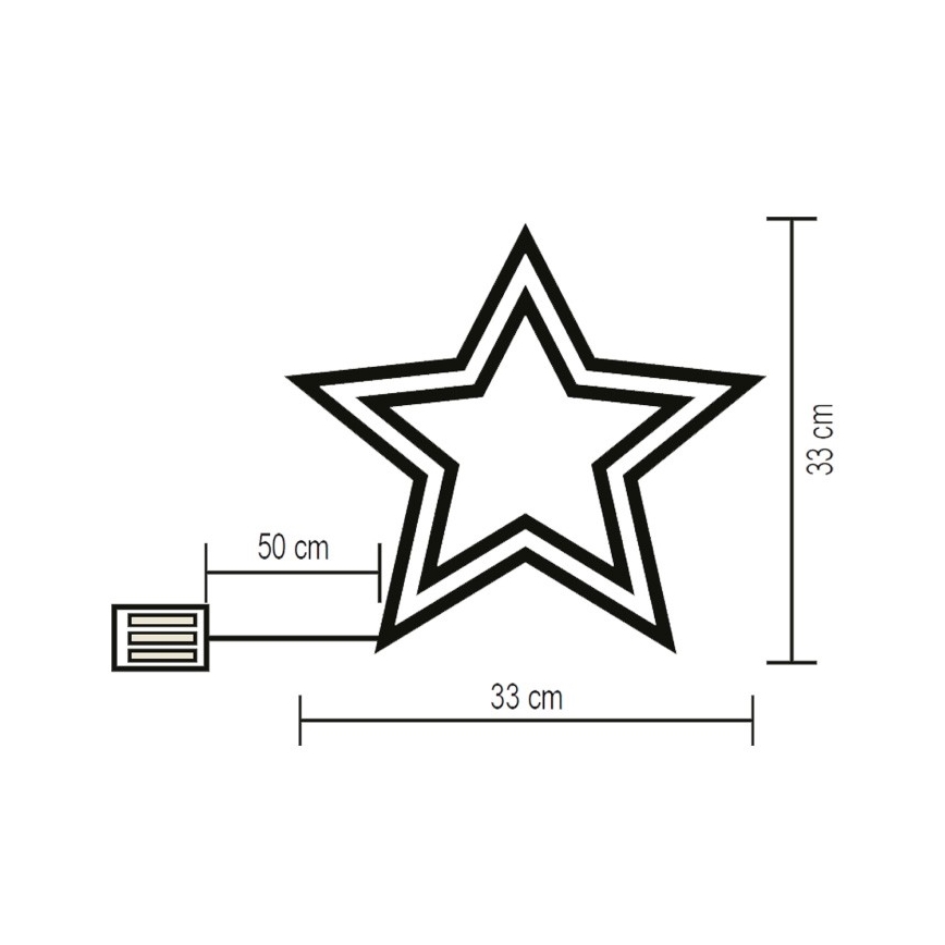 LED Dekorace na okno LED/3×AA kolorowa