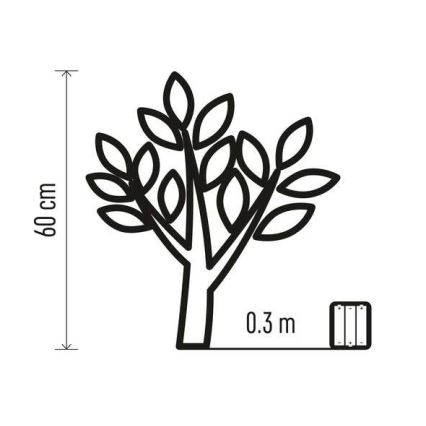 LED Dekoracja bożonarodzeniowa 24xLED/3xAA