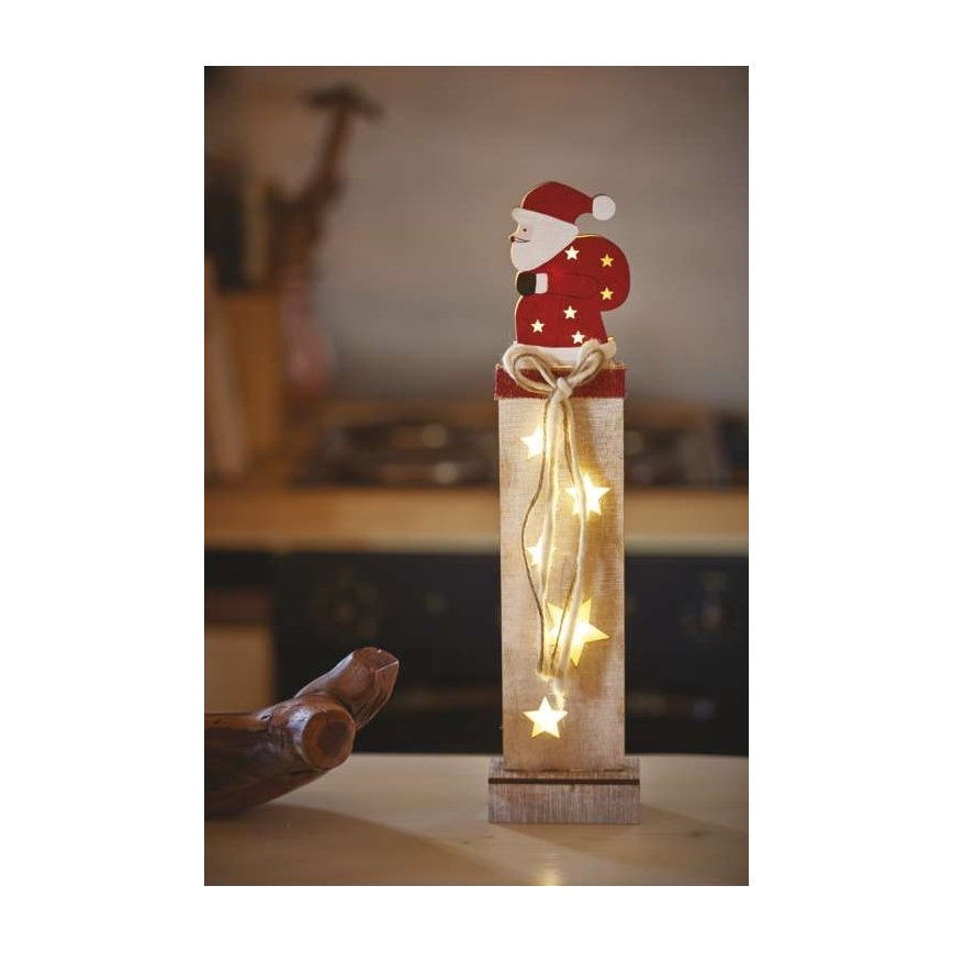 LED Dekoracja bożonarodzeniowa 7xLED/2xAA Mikołaj