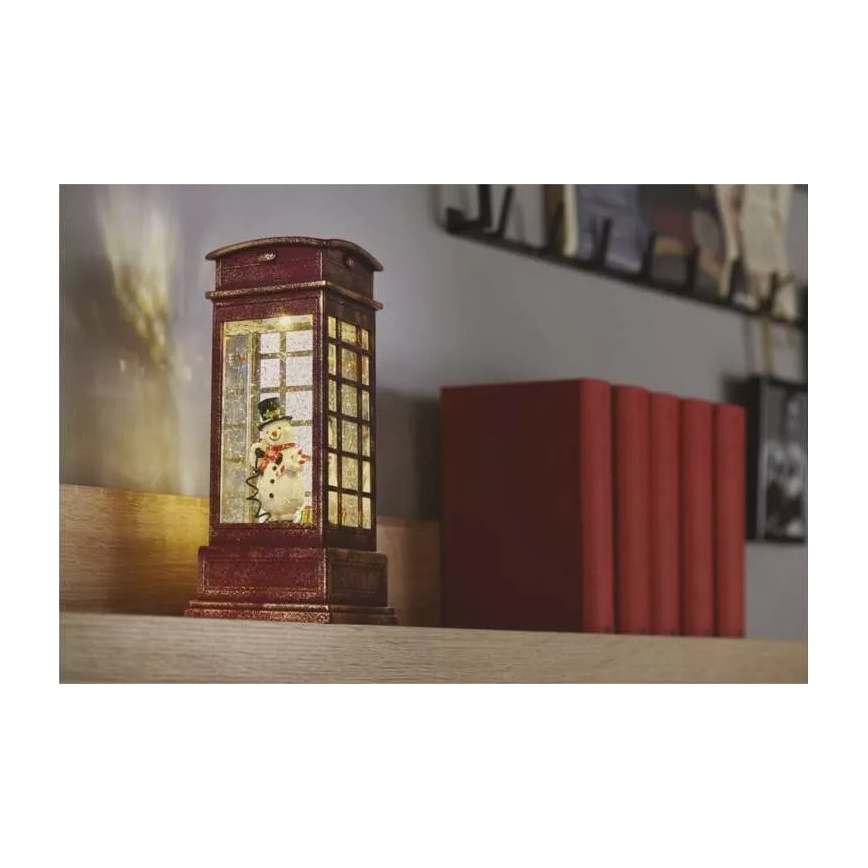 LED Dekoracja bożonarodzeniowa LED/3xAA Budka telefoniczna
