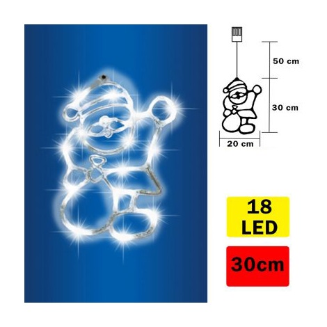 LED Dekoracja do okna Santa Claus 18xLED/3x1,5AA