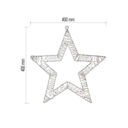 LED dekoracja świąteczna 60xLED/3AA ciepła biała gwiazda
