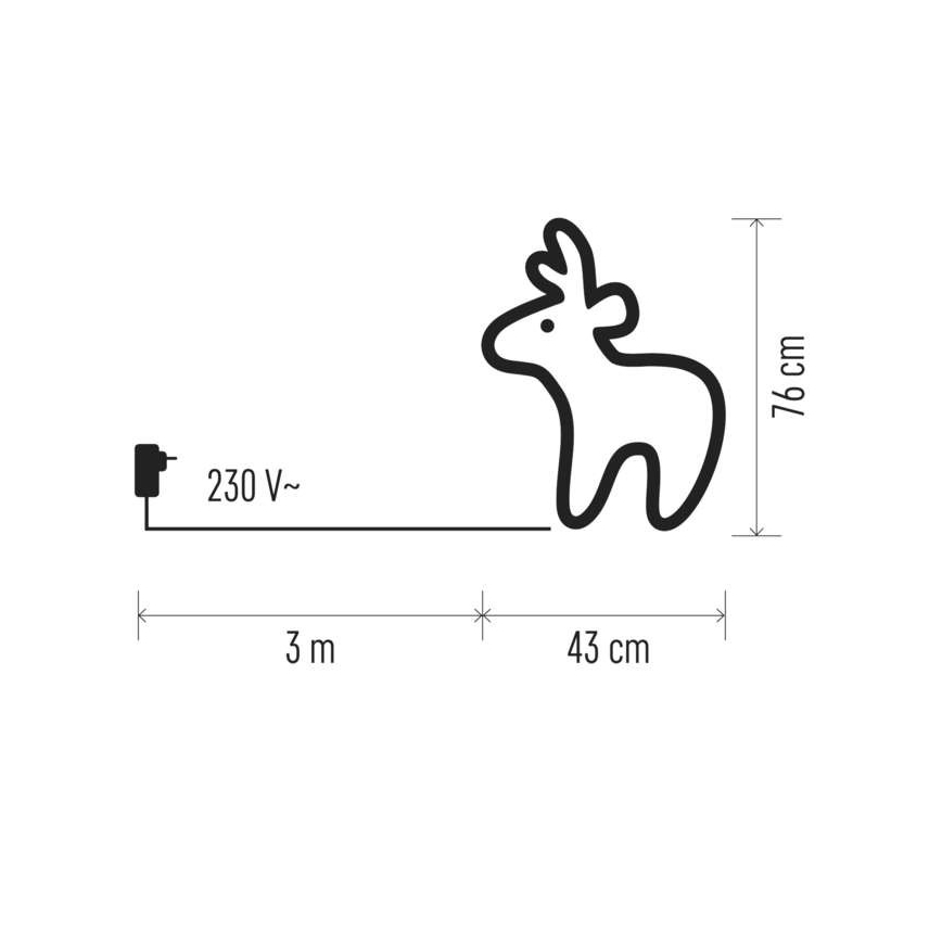 LED Dekoracja świąteczna 80xLED/2,4W/230V 3D renifer