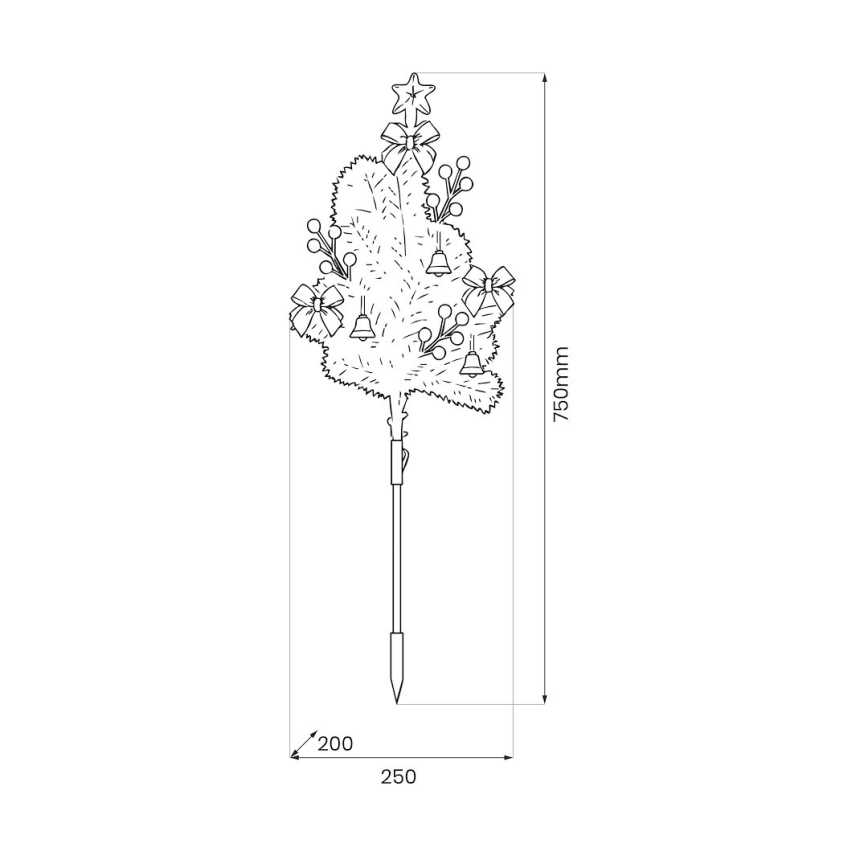 LED dekoracja świąteczna LED/1W/230V 75 cm IP44 zielona