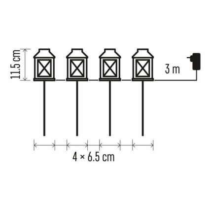 LED Dekoracja zewnętrzna 4xLED/5W/230V IP44