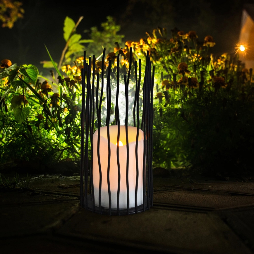LED Dekoracyjna oprawa zewnętrzna NYBORG LED/2xAA 22 cm IP44 ciepła biel