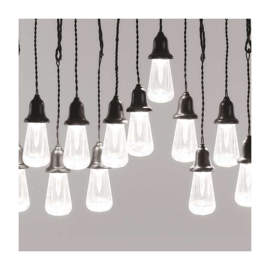 LED Dekoracyjny łańcuch zewnętrzny 16xLED 8,6m IP44 zimna biel