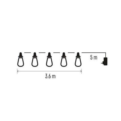 LED Dekoracyjny łańcuch zewnętrzny 16xLED 8,6m IP44 zimna biel