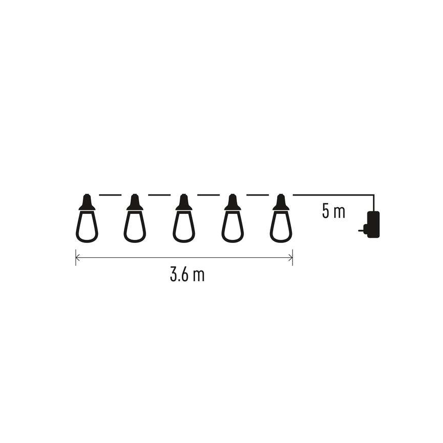 LED Dekoracyjny łańcuch zewnętrzny 16xLED 8,6m IP44 zimna biel
