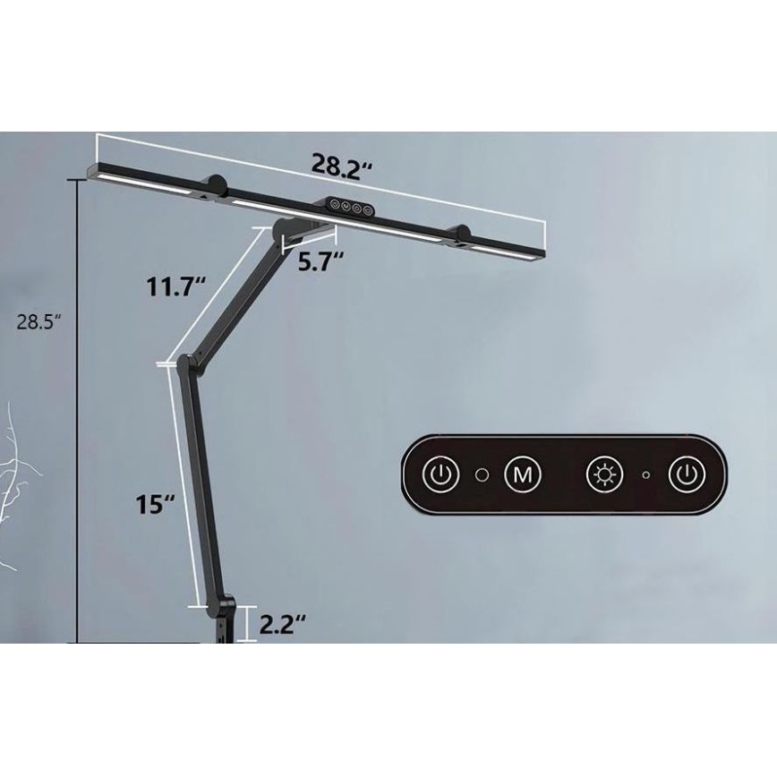 LED Regulowana dotykowo elastyczna lampa stołowa LED/24W/230V 3000-6500K CRI 92 czarna