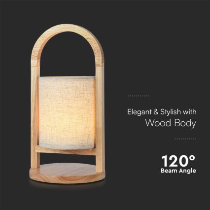 LED Dotykowa lampka stołowa z regulacją jasności, ładowalna LED/1,5W/5V 3000K 1800 mAh beżowa
