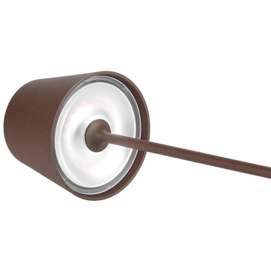 LED Dotykowa ładowalna lampa stołowa ściemnialna LED/2W/5V 4400 mAh 3000K IP54 brązowa