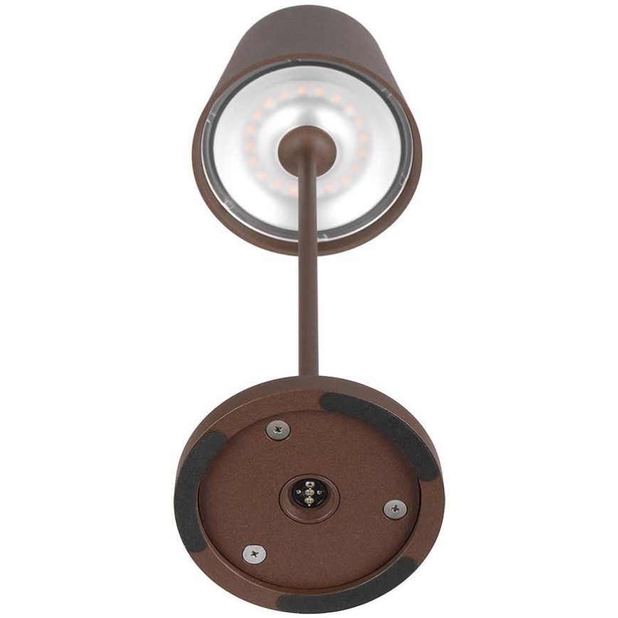 LED Dotykowa ładowalna lampa stołowa ściemnialna LED/2W/5V 4400 mAh 3000K IP54 brązowa