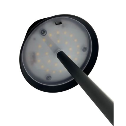 LED Dotykowa lampa stołowa ściemnialna LED/5W/5V USB 1200 mAh czarna