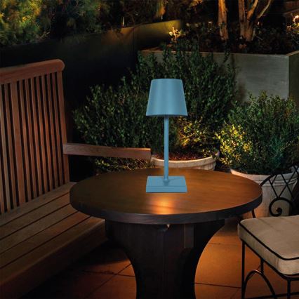LED Dotykowa lampka stołowa TABLO LED/3,5W/5V 5200mAh z regulacją jasności, niebieska, z akumulatorem