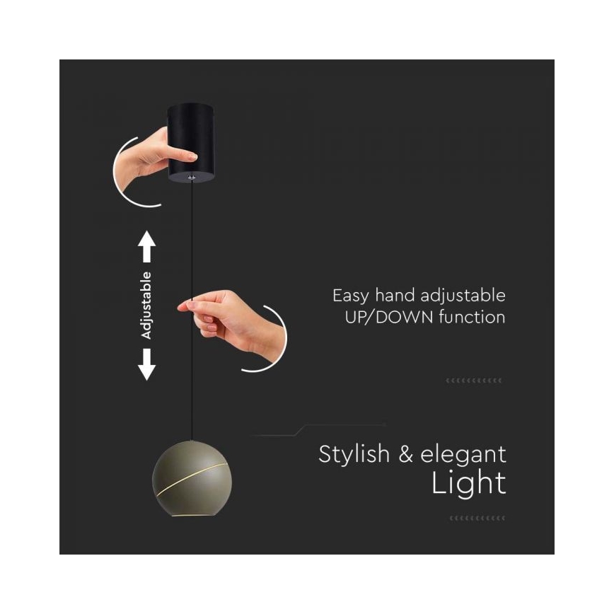 LED Dotykowy żandol na lince LED/8,5W/230V 3000K złoty