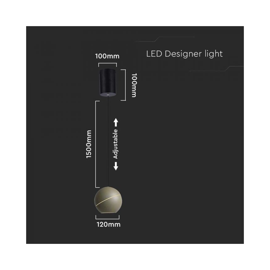 LED Dotykowy żandol na lince LED/8,5W/230V 3000K złoty