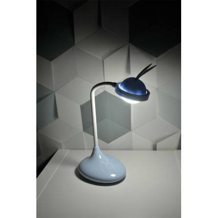 LED Dziecięca lampa dotykowa RABBIT LED/0,4W/5V 3000/6500K niebieska + USB