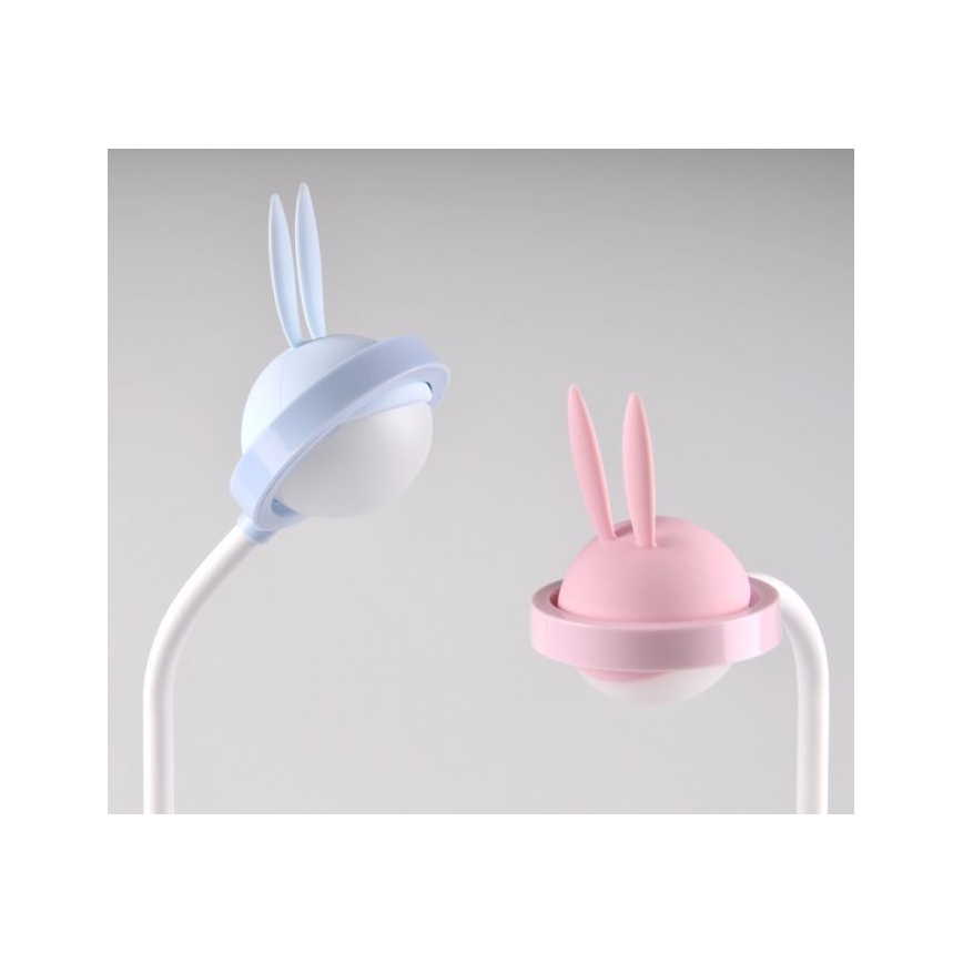 LED Dziecięca lampa dotykowa RABBIT LED/0,4W/5V 3000/6500K niebieska + USB