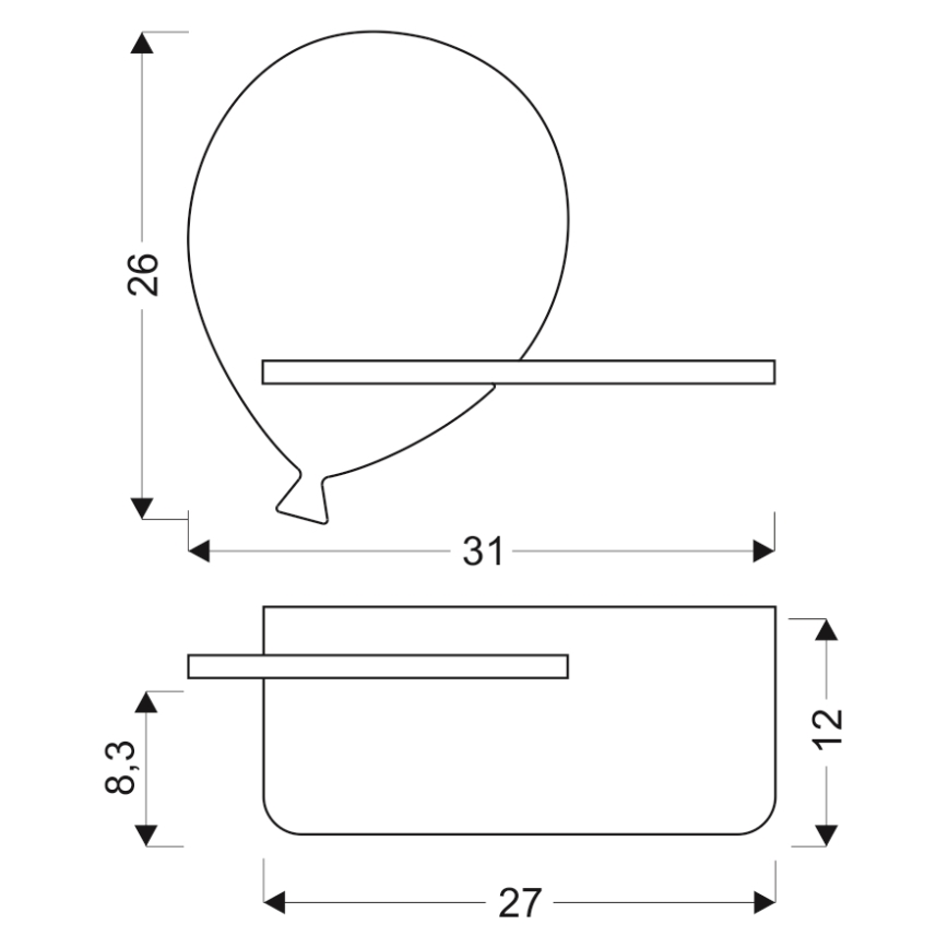 LED Dziecięca lampa ścienna z półką BALLOON LED/4W/230V żółta/drewno,