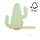 LED Dziecięca lampa ścienna z półką CACTUS LED/4W/230V zielony/drewno,