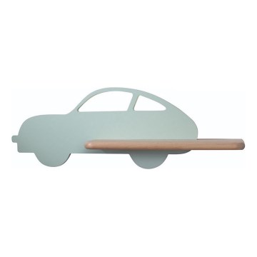 LED Dziecięca lampa ścienna z półką CAR LED/5W/230V zielony/drewno,
