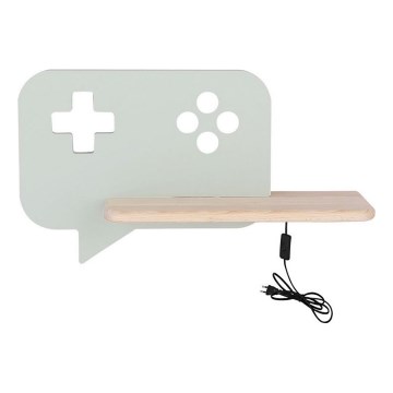 LED Dziecięca lampa ścienna z półką CONSOLE LED/5W/230V zielona,