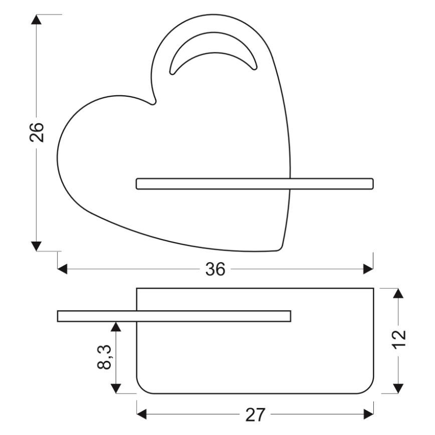LED Dziecięca lampa ścienna z półką HEART LED/5W/230V niebieska/drewno,