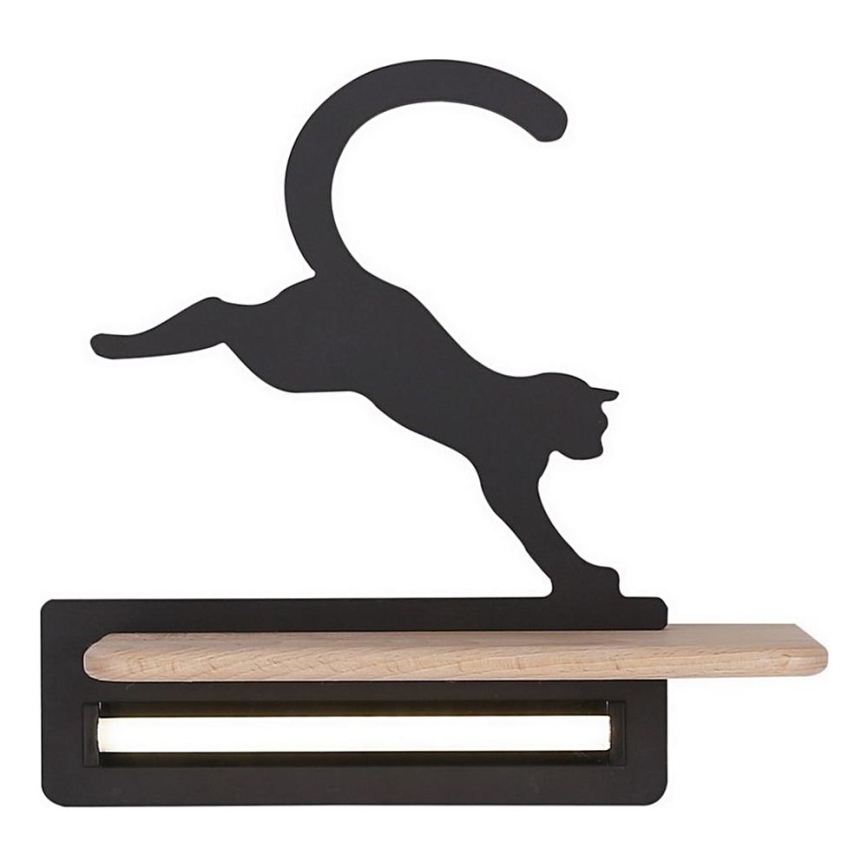LED Dziecięca lampa ścienna z półką JUMPING CAT LED/5W/230V,