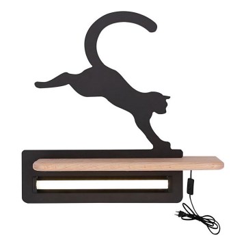 LED Dziecięca lampa ścienna z półką JUMPING CAT LED/5W/230V,