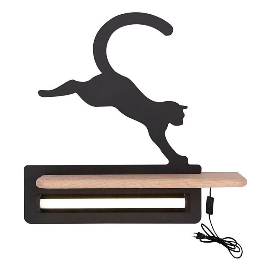 LED Dziecięca lampa ścienna z półką JUMPING CAT LED/5W/230V,