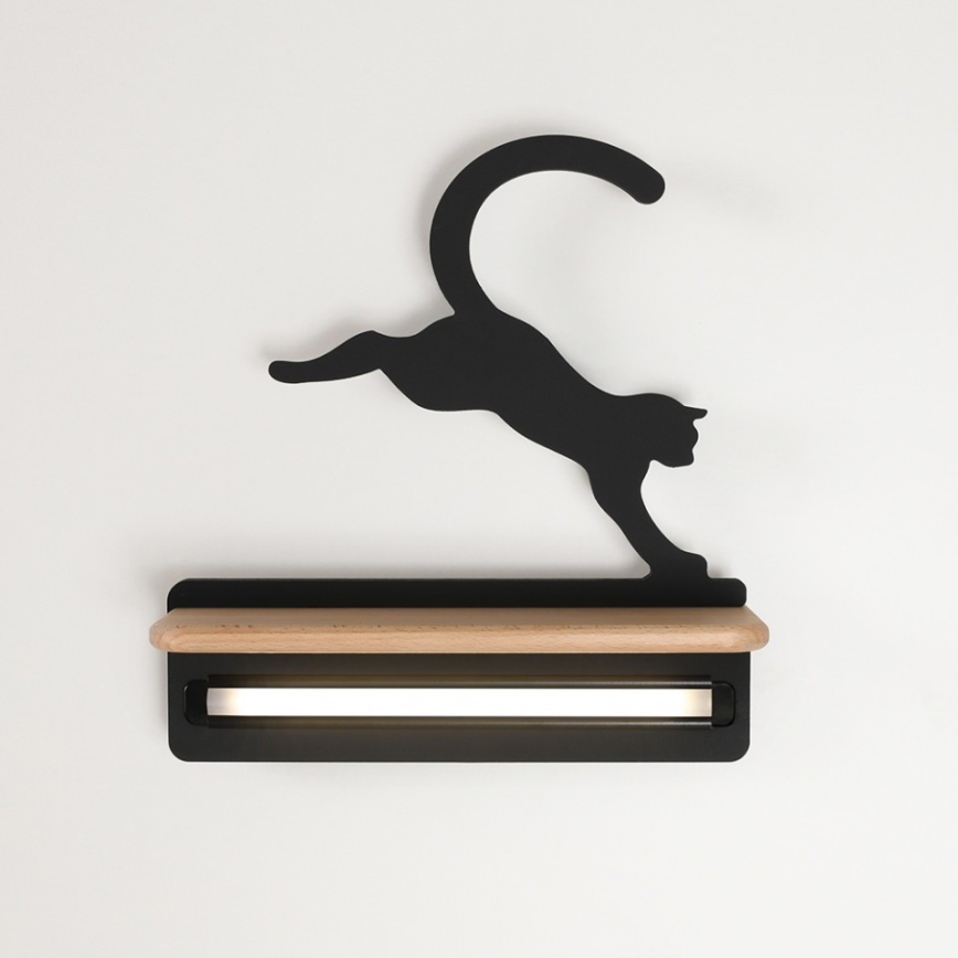 LED Dziecięca lampa ścienna z półką JUMPING CAT LED/5W/230V,