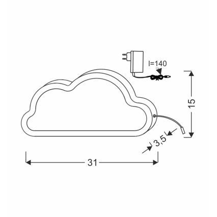 LED dziecięca lampka biurkowa CLOUD LED/11W/230V niebieska